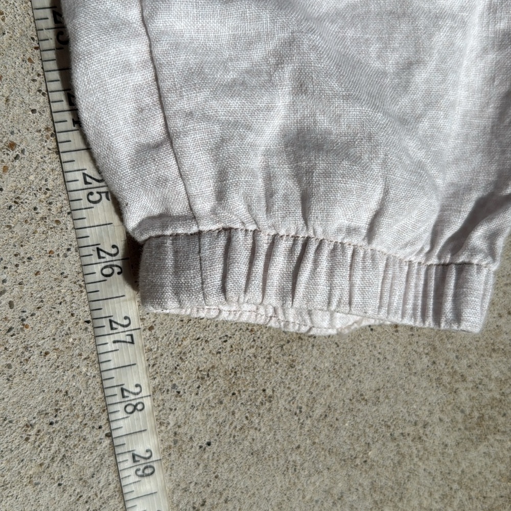Athleta Leopard Print Cabo Linen Jogger Pants Cream/Tan Size 6 - Picture 13 of 15